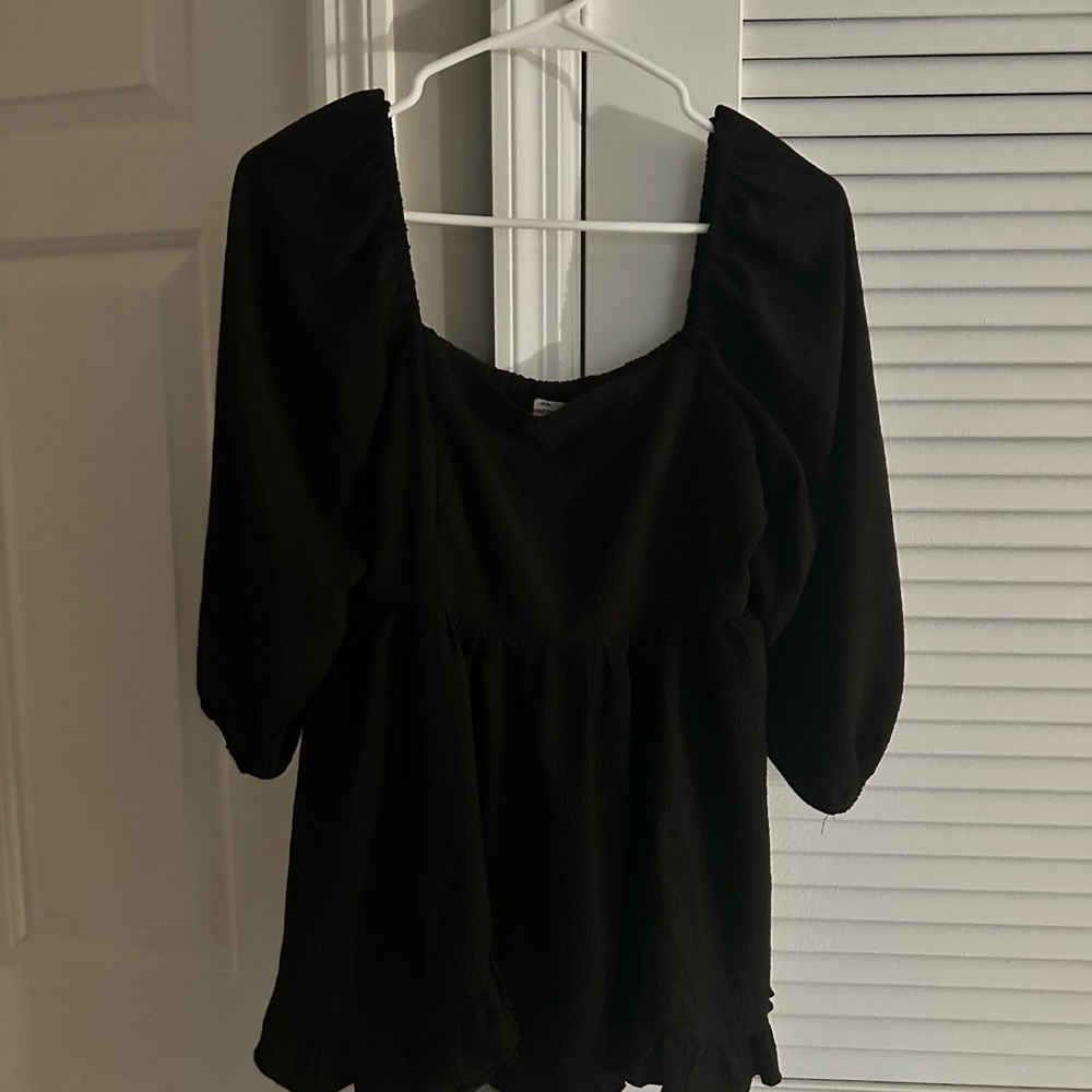 Black Babydoll Women's Top